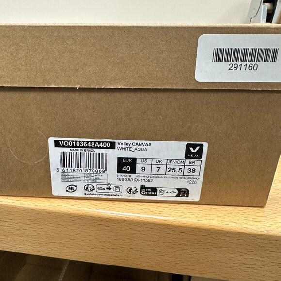 Veja Volley Canvas Sneakers size 9 Women's 40 EU White-Aqua Blue Shoes BRAZIL - Picture 12 of 12